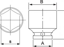 Головка торцевая 1/2" 39мм 6-ти гранная ударная L=48мм JTC