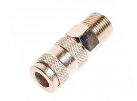 Переходник для компрессора M1/2" быстросъемный с клапаном наружная резьба JTC