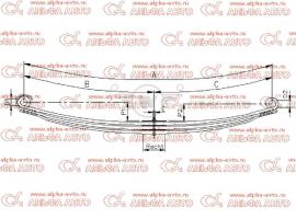Рессора Volvo FM передняя 1090x950 mm 3/28x100 mm