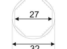 Головка для датчика КПП 1/2"х27мм 8-ми гранная JTC
