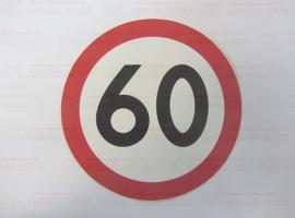 Наклейка Ограничение скорости 60