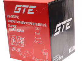 Домкрат бутылочный 10т 180-430мм 2-х штоковый GTE