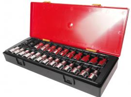 Набор бит-головок 1/2" HEX H4-H14, TORX T20-T60,SPLINE M5-M12 25 предметов JTC