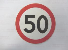 Наклейка Ограничение скорости 50