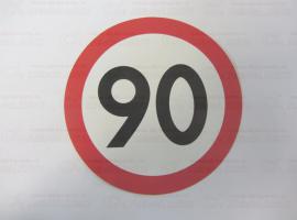 Наклейка Ограничение скорости 90
