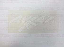 Наклейка АК-47 8х17см белая