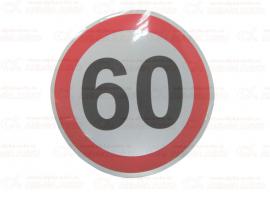 Наклейка Ограничение скорости 60 светоотражающая