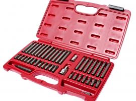 Набор бит 1/2" 3/8" HEX, TORX, SPLINE 6-ти гранных 2 держателя 42 предмета в кейсе JTC
