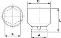 Головка торцевая 1/2" 39мм 6-ти гранная ударная L=48мм JTC