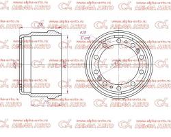 Барабан тормозной Volvo 410x200/215 H=295 d=282/33