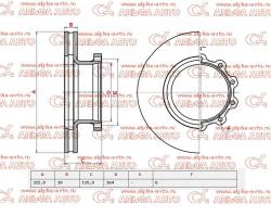 Диск тормозной Volvo FL6 322х164х115/30 6n