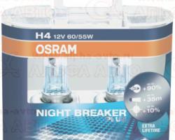 Лампа A12 H4 60/55 OSRAM +90% к-т.