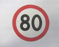 Наклейка Ограничение скорости 80