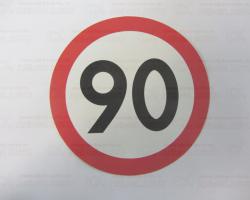 Наклейка Ограничение скорости 90