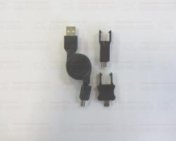 Дата-кабель рулетка miniUSB/microUSB/iPhone5 ACH-R